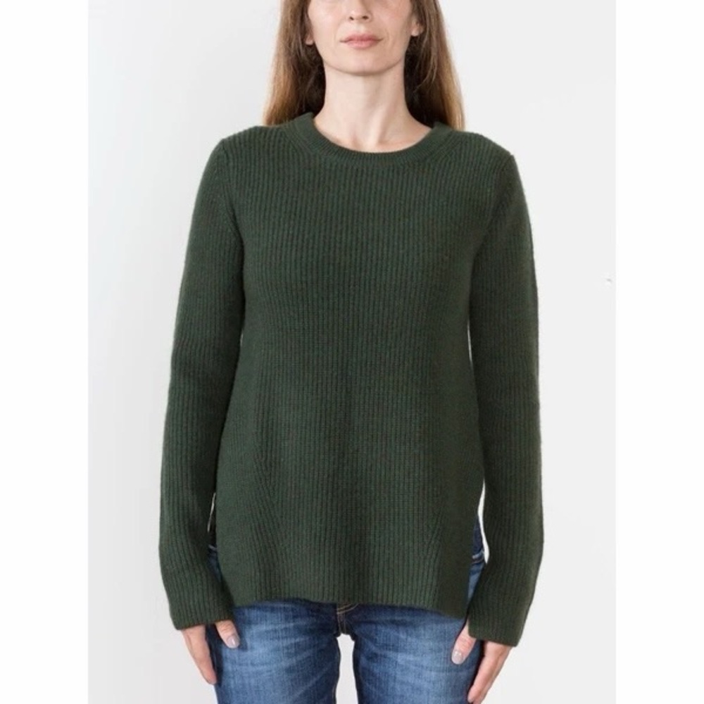 Doffer Boys Angle Fisherman Crew Neck Cashmere Sweater Forest Green Medium
